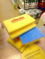 Губка Виледа для ванной (синий абразив) 14*18